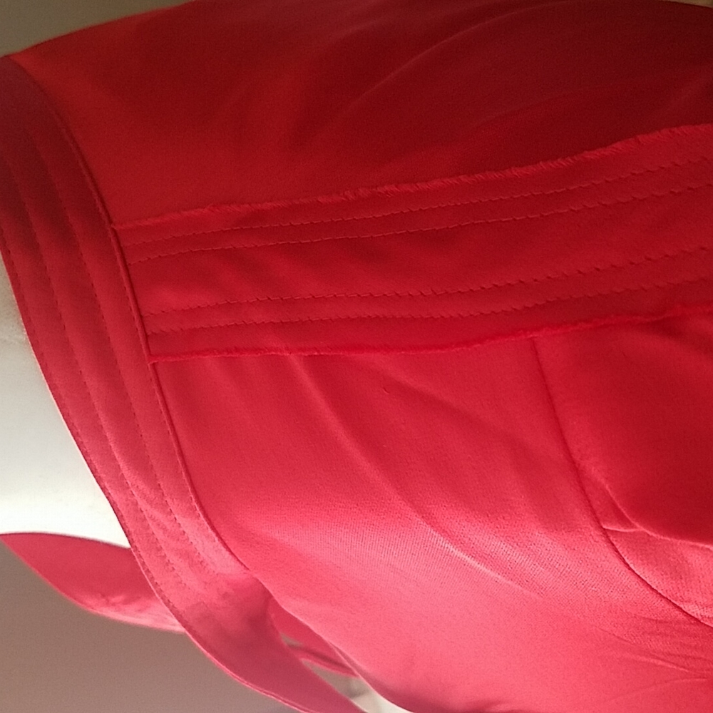 NWT Self-Portrait red satin handkerchief hem midi dress - Picture 12 of 16